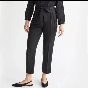 Vetta Capsule Peg High Waist Black Belted Cropped Stretch Pants Size 12